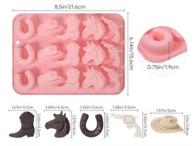 Molde silicona 15 figuras COWBOY o vaqueros